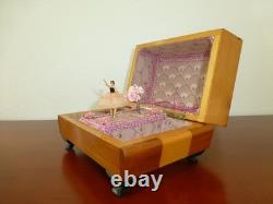 Vintage Swiss Reuge Dancing Ballerina Music Box Automaton Storage Case