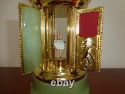 Vintage Swiss Reuge Dancing Ballerina Music Box Carousel Items Holder