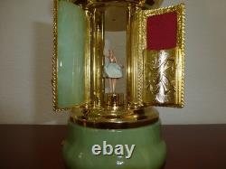 Vintage Swiss Reuge Dancing Ballerina Music Box Carousel Items Holder