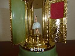 Vintage Swiss Reuge Dancing Ballerina Music Box Carousel Items Holder