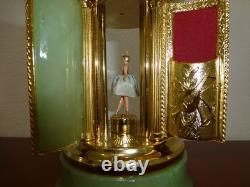 Vintage Swiss Reuge Dancing Ballerina Music Box Carousel Items Holder