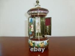 Vintage Swiss Reuge Dancing Ballerina Music Box Carousel Porcelain Items Holder