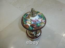 Vintage Swiss Reuge Dancing Ballerina Music Box Carousel Porcelain Items Holder