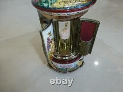 Vintage Swiss Reuge Dancing Ballerina Music Box Carousel Porcelain Items Holder