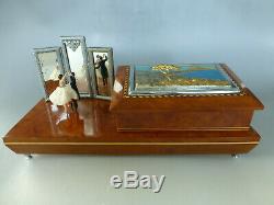 Vintage Swiss Reuge Dancing Ballerina Music Box Jewelry Wooden Case (see Video)