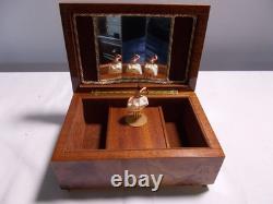 Vintage Swiss Reuge Dancing Ballerina Musical Jewelry Box