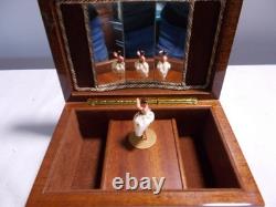 Vintage Swiss Reuge Dancing Ballerina Musical Jewelry Box