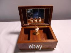 Vintage Swiss Reuge Dancing Ballerina Musical Jewelry Box