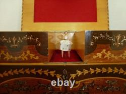 Vintage Swiss Reuge Dancing Ballerina Musical Jewelry Box Automaton (See Video)