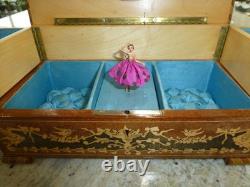 Vintage Swiss Reuge Dancing Ballerina Musical Jewelry Box Automaton (See Video)