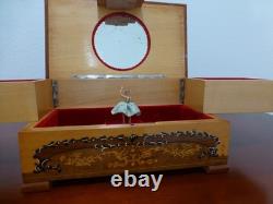 Vintage Swiss Reuge Dancing Ballerina Musical Jewelry Box Automaton (See Video)