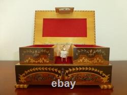 Vintage Swiss Reuge Dancing Ballerina Musical Jewelry Box Automaton (See Video)