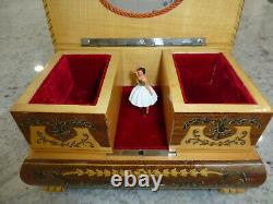 Vintage Swiss Reuge Dancing Ballerina Musical Jewelry Box Automaton (See Video)