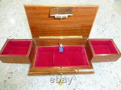 Vintage Swiss Reuge Dancing Ballerina Musical Jewelry Box Automaton (See Video)