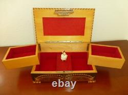 Vintage Swiss Reuge Dancing Ballerina Musical Jewelry Box Automaton (See Video)