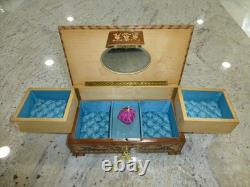 Vintage Swiss Reuge Dancing Ballerina Musical Jewelry Box Automaton (See Video)