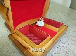 Vintage Swiss Reuge Dancing Ballerina Musical Jewelry Box Automaton (See Video)