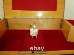 Vintage Swiss Reuge Dancing Ballerina Musical Jewelry Box Automaton (See Video)