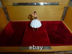 Vintage Swiss Reuge Dancing Ballerina Musical Jewelry Box Automaton (See Video)