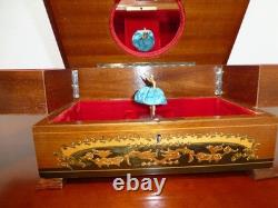 Vintage Swiss Reuge Dancing Ballerina Musical Jewelry Box Automaton (See Video)