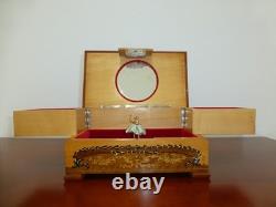 Vintage Swiss Reuge Dancing Ballerina Musical Jewelry Box Automaton (See Video)