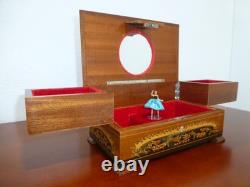 Vintage Swiss Reuge Dancing Ballerina Musical Jewelry Box Automaton (See Video)