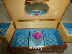 Vintage Swiss Reuge Dancing Ballerina Musical Jewelry Box Automaton (See Video)