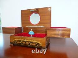 Vintage Swiss Reuge Dancing Ballerina Musical Jewelry Box Automaton (See Video)
