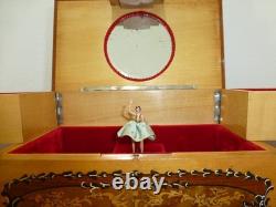 Vintage Swiss Reuge Dancing Ballerina Musical Jewelry Box Automaton (See Video)