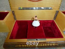 Vintage Swiss Reuge Dancing Ballerina Musical Jewelry Box Automaton (See Video)