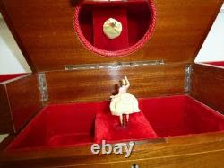Vintage Swiss Reuge Dancing Ballerina Musical Jewelry Box Automaton (See Video)
