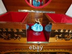 Vintage Swiss Reuge Dancing Ballerina Musical Jewelry Box Automaton (See Video)