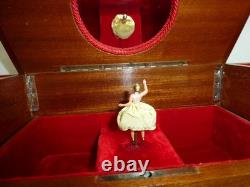 Vintage Swiss Reuge Dancing Ballerina Musical Jewelry Box Automaton (See Video)