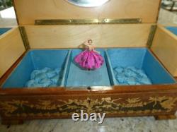 Vintage Swiss Reuge Dancing Ballerina Musical Jewelry Box Automaton (See Video)