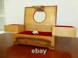 Vintage Swiss Reuge Dancing Ballerina Musical Jewelry Box Automaton (See Video)