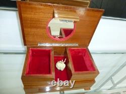 Vintage Swiss Reuge Dancing Ballerina Musical Jewelry Box Automaton (See Video)