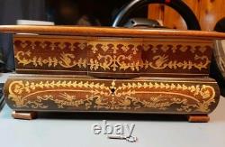 Vintage Swiss Reuge Dancing Ballerina Musical Jewelry Box Great Condition WithKey