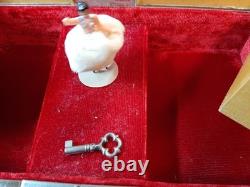 Vintage Swiss Reuge Dancing Ballerina Musical Jewelry Box Great Condition WithKey