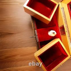 Vintage Swiss Reuge Dancing Ballerina Musical Jewelry Box Great Condition WithKey