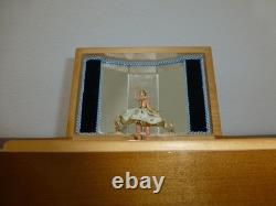 Vintage Swiss Reuge Dancing Ballerina Wooden Storage Box Music Box