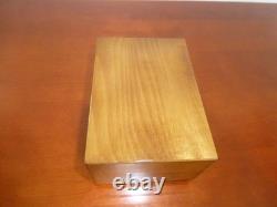 Vintage Swiss Reuge Dancing Ballerina Wooden Storage Box Music Box