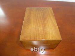 Vintage Swiss Reuge Dancing Ballerina Wooden Storage Box Music Box