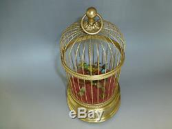Vintage Swiss Reuge Double Singing Birds Cage Music Box Automaton (watch Video)
