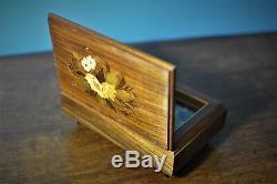 Vintage Swiss Reuge Inlaid Music Box Italy Ch 2/50 50 Edelweiss (2 Parts) 1263
