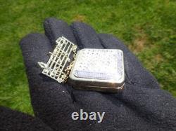 Vintage Swiss Reuge Miniature Music Box Gold Tone Case Musical Brooch