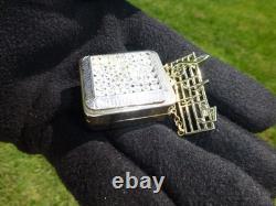 Vintage Swiss Reuge Miniature Music Box Gold Tone Case Musical Brooch