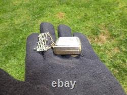 Vintage Swiss Reuge Miniature Music Box Gold Tone Case Musical Brooch