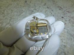 Vintage Swiss Reuge Miniature Music Box In Clear Lucite Musical Charm, Pendant