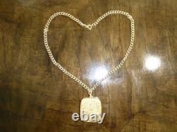 Vintage Swiss Reuge Miniature Music Box Pendant Gold Tone Case & Chain