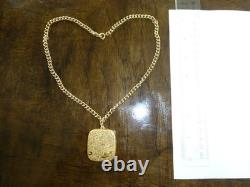 Vintage Swiss Reuge Miniature Music Box Pendant Gold Tone Case & Chain